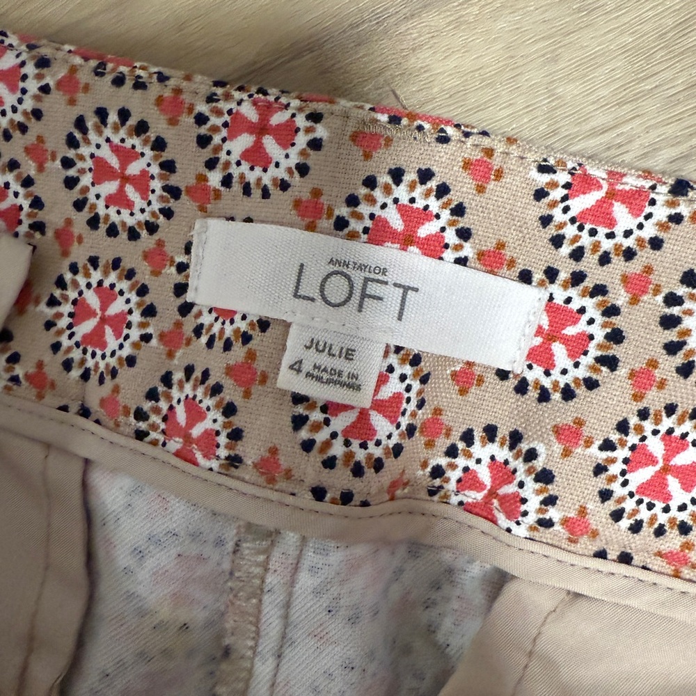 LOFT Ankle Riviera Patterned Print Pant - Picture 4 of 5